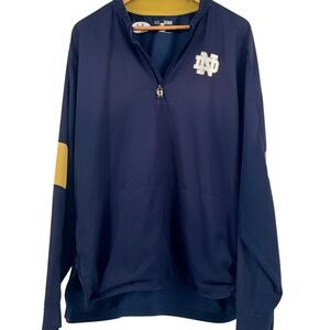 Under Armour Notre Dame Fighting Irish Navy Blue Quarter Zip Windbreaker Mens XL